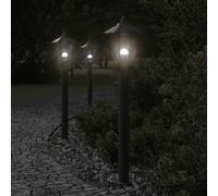 vidaXL Lampe d'allée noire 80 cm acier inoxydable