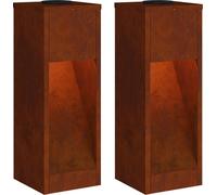 vidaXL Lampe d'allée solaire LED 2 pcs Bronze Acier résistant aux intempéries