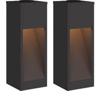 vidaXL Lampe d'allée solaire LED 2 pcs Noir Acier laminé à froid