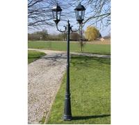 vidaXL Lanterne de jardin à 2 flammes 230 cm vert foncé/noir aluminium