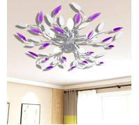 vidaXL Plafonnier avec bras en acrylique Violet et blanc 5ampoules E14