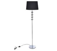 vidaXL Lampe de Sol à Long Pied 4 Boules de Décoration Noir Lampe de Chevet