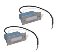 vidaXL Lampe d'escalier encastrée à 2 LED - Extérieur terrasse 44x111x56 mm