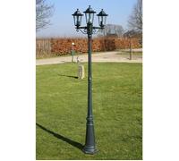 vidaXL Lanterne de jardin 3 flammes 215 cm aluminium vert foncé/noir