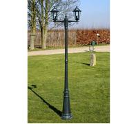 vidaXL Lanterne de jardin 215 cm à 2 flammes aluminium vert foncé/noir