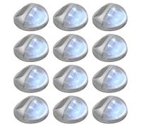 vidaXL Applique murale solaire d'extérieur LED 12 pcs. Rond Argenté