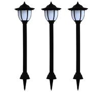 vidaXL Lampe solaire 3 pcs - Noir