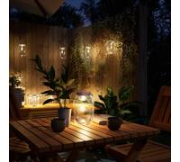 vidaXL Lampe solaire en verre d'extérieur 12 pcs blanc chaud