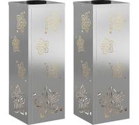 vidaXL Éclairage solaire LED pour allée 2 pièces en acier inoxydable argenté