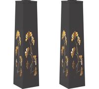 vidaXL Lumière solaire de chemin LED 2 pcs noir acier laminé à froid