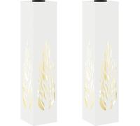 vidaXL Lumière solaire de chemin LED 2 pcs Blanc Acier laminé à froid