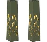 vidaXL Lumière solaire de chemin LED 2 pcs vert olive acier laminé à froid