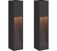 vidaXL Lampe solaire LED pour clôture, 2 pièces, lumière blanche chaude, 18 x 18 x 80 cm