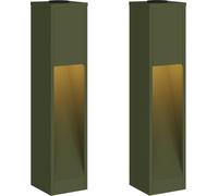 vidaXL Lampe solaire LED pour clôture, 2 pièces, lumière blanche chaude, 18 x 18 x 80 cm
