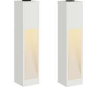 vidaXL Lampe solaire LED pour clôture, 2 pièces, lumière blanche chaude, 18 x 18 x 80 cm