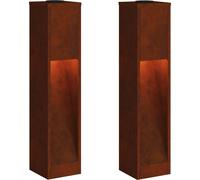 vidaXL Lampe solaire LED pour clôture, 2 pièces, lumière blanche chaude, 18 x 18 x 80 cm