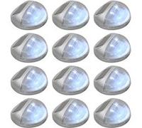 vidaXL Applique murale solaire d'extérieur LED 12 pcs. Rond Argenté