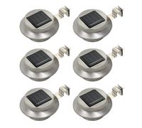 vidaXL Lampes solaires d'extérieur 6 LED rondes 12 cm blanc