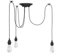Vidaxl Lampe Suspendue Avec 3 Porte-Lampes E27 Noir Métal