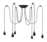 vidaXL Lampe suspendue Araignée 6 porte-lampes E27 métal noir 4103455