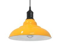 Vidaxl Lampe Suspendue Réglable Hauteur E27 Jaune Brillant Ø31cm Métal