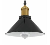 vidaXL Lampe suspendue réglable hauteur E27 noir brillant Ø22 cm métal éclairage suspendu éclairage suspendu de cuisine 4103443