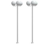 vidaXL Lampes d'allée 2 pcs. argent 215 cm acier inoxydable