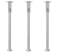 vidaXL Lampes d'allée 3 pcs. argent 100 cm acier inoxydable