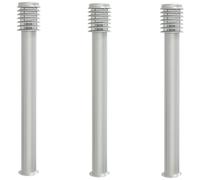vidaXL Lampes d'allée 3 pcs. argent 110 cm acier inoxydable