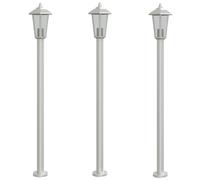 vidaXL Lampes d'allée 3 pcs. argent 120 cm acier inoxydable