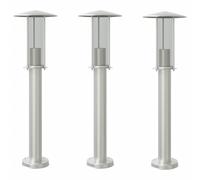 vidaXL Lampes d'allée 3 pcs. argent 60 cm acier inoxydable