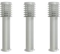 vidaXL Lampes d'allée 3 pcs. argent 60 cm acier inoxydable