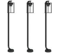 vidaXL Lampes d'allée 3 pcs. noir 100 cm acier inoxydable