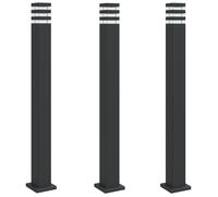 vidaXL Lampes d'allée 3 pcs. noir 110 cm aluminium