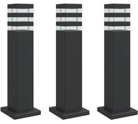 vidaXL Lampes d'allée 3 pcs. noir 50 cm aluminium