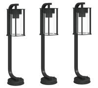 vidaXL Lampes d'allée 3 pcs. noir 60 cm acier inoxydable
