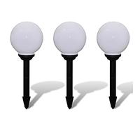 vidaXL Lampes d'allée solaires d'extérieur à LED 20 cm avec piquet de sol – Lot de 3
