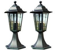 vidaXL Lanternes de jardin 2 pcs. Vert foncé/Noir Aluminium