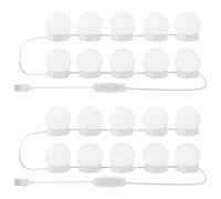Vidaxl Lampes Miroir 2 Pcs Blanc 4.5 X 4.5 X 4.8 Cm Plastique