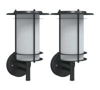 vidaXL Lampes murales d'extérieur 2 pcs. noir acier inoxydable