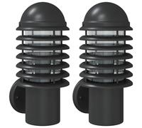 vidaXL Lampes murales d'extérieur 2 pcs. noir acier inoxydable