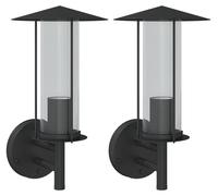 vidaXL Lampes murales d'extérieur 2 pcs. noir acier inoxydable