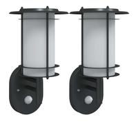 vidaXL Lampes murales d'extérieur avec détecteur de mouvement 2 pcs. noir acier inoxydable