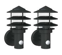 vidaXL Lampes murales d'extérieur avec détecteur de mouvement 2 pcs. noir acier inoxydable