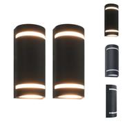 vidaXL Lampes murales extérieures 2 pcs. 35 W noir semi-circulaire - Éclairage extérieur