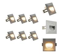 vidaXL Lampes murales extérieures 6 pcs. LED 5 W Argenté Carré - Éclairage extérieur