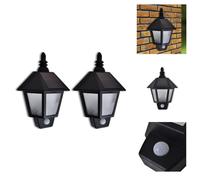 vidaXL Lampes murales solaires avec détecteur de mouvement 2 pcs - éclairage extérieur