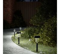 vidaXL Lampes solaires d'allées et piquets de sol 12 pcs blanc, éclairage solaire d'allée, lampe solaire de jardin, 4008191