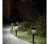 Vidaxl Lampes Solaires D'allées Et Piquets De Sol 12 Pcs Blanc
