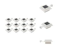 vidaXL Lampes solaires d'extérieur 12 pcs. LED Rectangulaire 12 cm Blanc - Éclairage extérieur